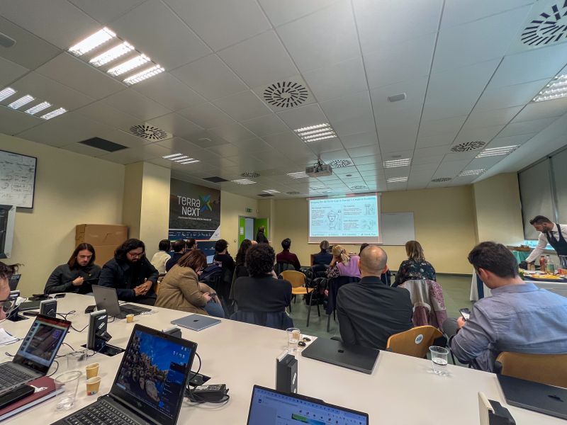 Partners following a presentation at the kick-off meeting