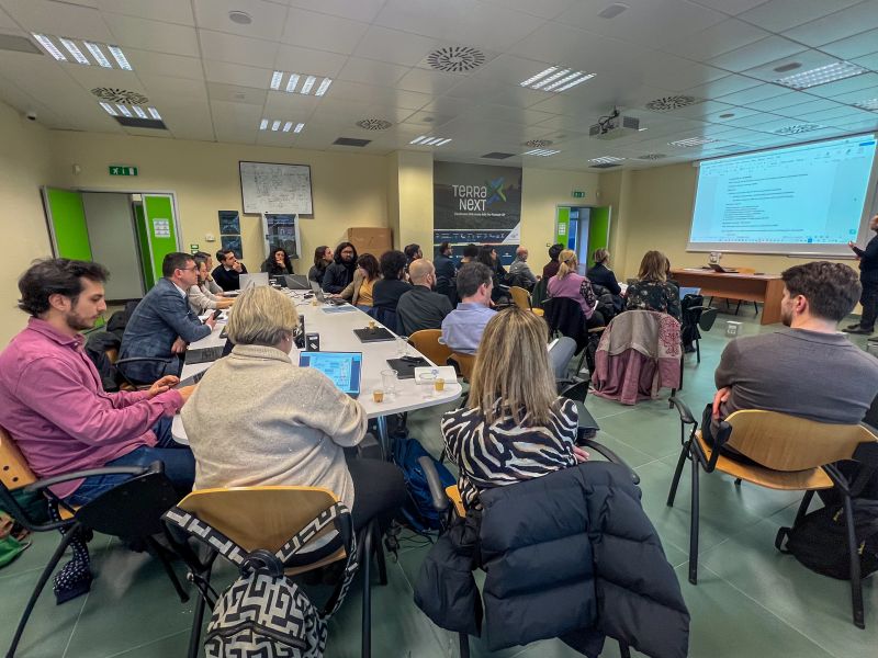 Partners working around the table at the kick-off meeting